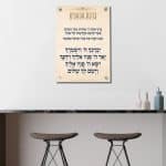 ברכת הכהנים כיתוב כחול + דמוי זהב על רקע דמוי קלף