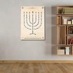 המנורה מנורה כיתוב שחור על רקע  צבע קלף