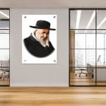 רבנים מעוצבות תמונת רבי ישעיה קרעסטיר צבעונית על רקע לבן / שקוף