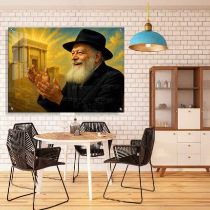 הרבי מלובביץ קורן מאושר מול בית המקדש